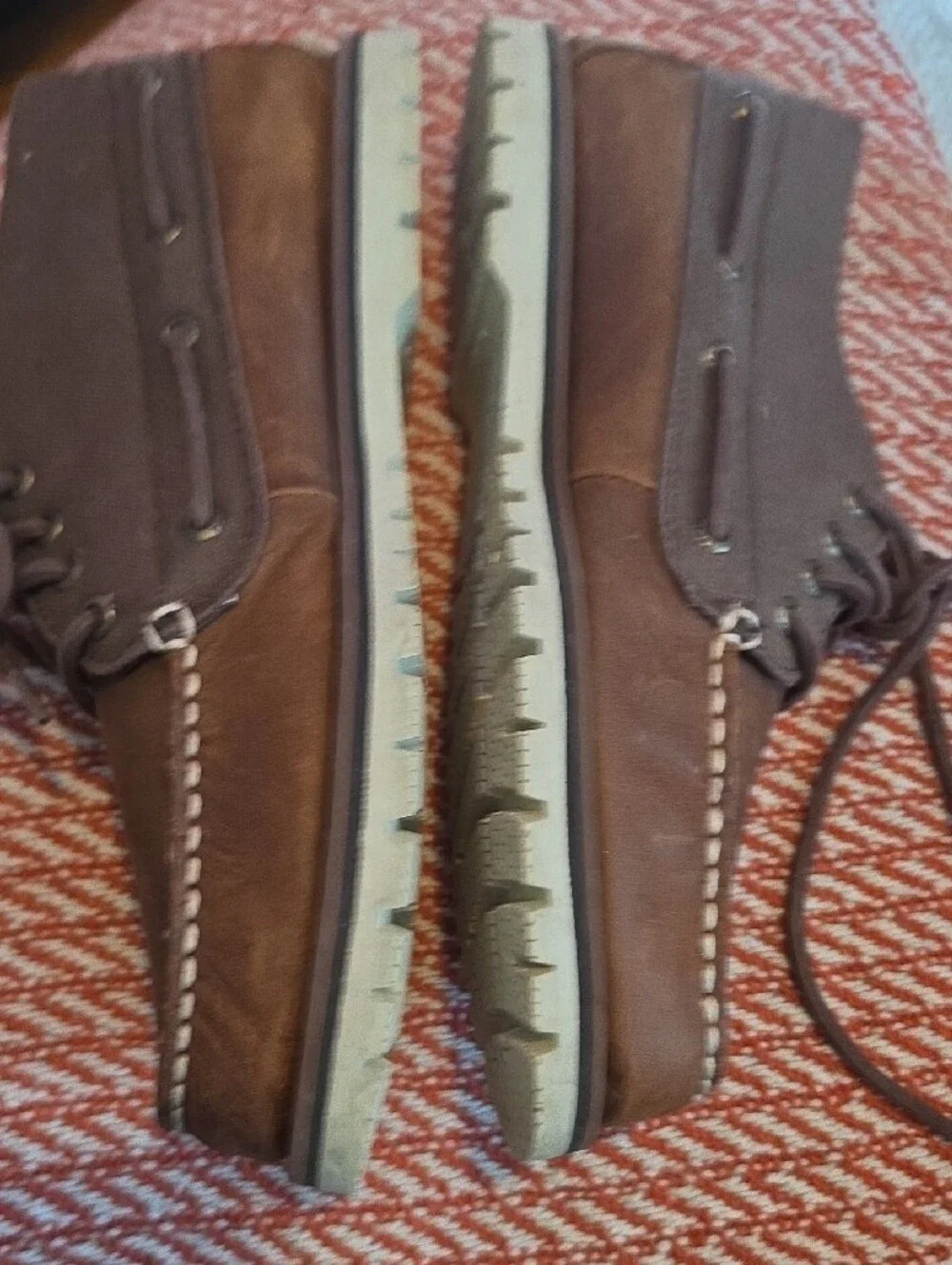 Men's Brown Leather and Canvas Boat Chukka Shoes